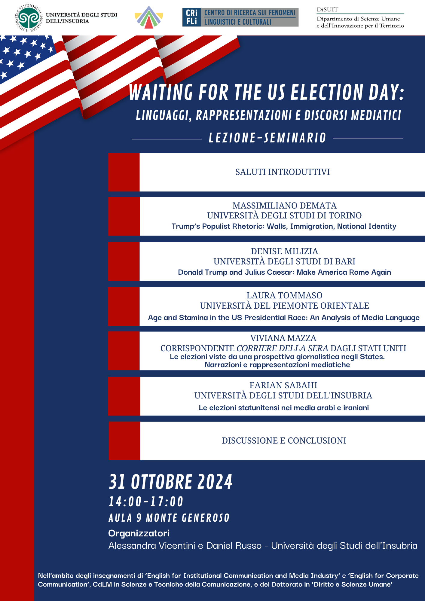 Waiting for the US Election Day: Linguaggi, Rappresentazioni e Discorsi Mediatici